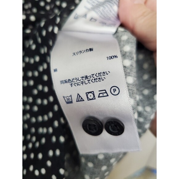 Chaps No Iron 100% Cotton Black Polka Dot Long Sleeve Button-Up Shirt Size 3X - Picture 7 of 7